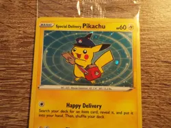 Pokemon Center SPECIAL DELIVERY PIKACHU SWSH074 2020 Promo Card Sealed - Image 3