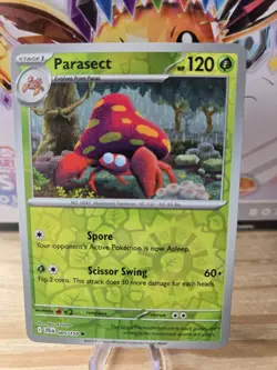 Pokemon TCG : 005/159 Parasect : Common Reverse Holo Card : Journey Together - Image 1