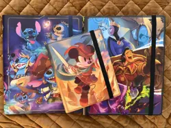 Disney LORCANA Stitch, Villains, and Mickey Binder Lot with Foil & NonFoil cards - Image 1