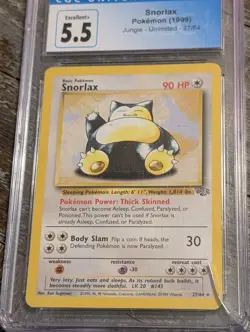 Snorlax 1999 Pokemon Jungle 27/64 Holo CGC 5.5 Excellent+ Vintage WOTC Card - Image 2
