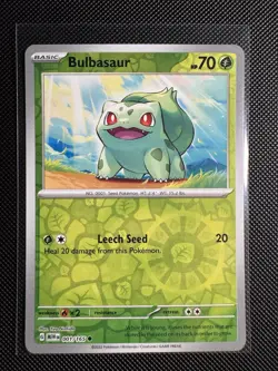 Bulbasaur 001/165 Scarlet & Violet 151 Reverse Holo Pokemon TCG Card NM - Image 1