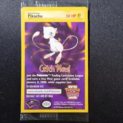 SEALED "Catch Mew" Pokemon PIKACHU Card BLACK STAR PROMO Set#4 Movie WB Stamped - Image 1