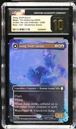 AANG, SWIFT SAVIOR Avatar Last Airbender Borderless Foil CGC Pristine 10 MTG - Image 1