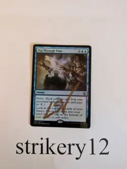 1x Dig Through Time - Khans of Tarkir - Foil - Signed by Luis Scott-Vargas - MTG - Image 1