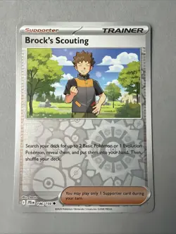 Pokemon TCG * Journey Together 146/159 Brock's Scouting Uncommon REVERSE HOLO - Image 1