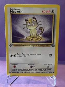 Pokemon TCG Meowth Jungle Set 1st Edition 56/64 Common NM - Image 1