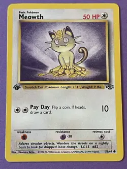 Pokemon TCG Meowth Jungle Set 1st Edition 56/64 Common NM - Image 2