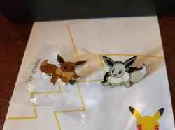 Pokemon Official Collectors Pin Lot Of 2 Eevee & Shiny Eevee - Image 1