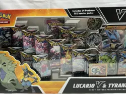Pokemon TCG LUCARIO V & TYRANITAR V - Heavy Hitters Premium Collection Box - Image 2