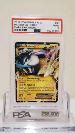 Raikou EX 38/108 B&W Dark Explorers Holo Pokemon PSA 9 MINT - Image 1