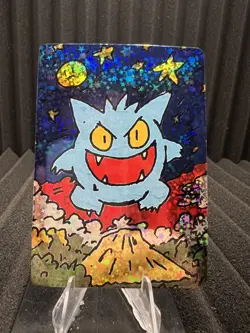 Gengar - Pack Hit Holo - First Print PokeDoodly Fan Art - Pokemon - Image 1