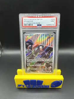 2023 POKEMON OBF EN-OBSIDIAN FLAMES ILLUSTRATION RARE #204 HOUNDOUR PSA 9 - Image 1