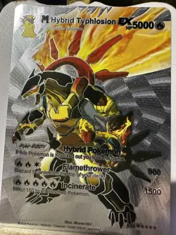 Pokemon Mega M Hybrid Typhlosion EX NM Silver Foil Fan Art - Image 1