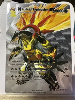 Pokemon Mega M Hybrid Typhlosion EX NM Silver Foil Fan Art - Image 2