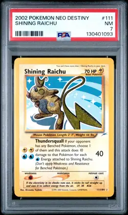 2002 POKEMON NEO DESTINY #111 SHINING RAICHU PSA 7 - Image 1