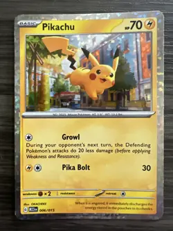Pokemon TCG Pikachu 006/015 McDonald's 2023 Holo Card - MP - Image 1