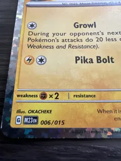 Pokemon TCG Pikachu 006/015 McDonald's 2023 Holo Card - MP - Image 3
