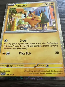 Pokemon TCG Pikachu 006/015 McDonald's 2023 Holo Card - MP - Image 4