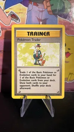 Pokemon TCG Pokemon Trader Base Set 77/102 Regular Trainer Card - Image 1