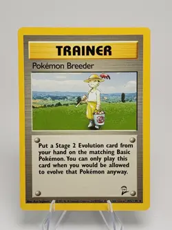 Pokemon Trainer Card - Pokemon Breeder Vintage Base 2 Set Near Mint Condition - Image 1