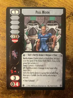 Battletech CCG TCG Card Game Rare Crusade Expansion Paul Moon - Image 1