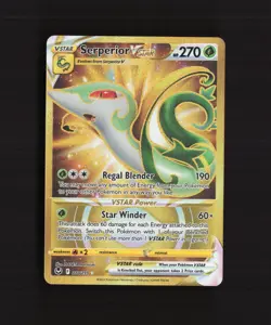 Serperior VSTAR 210/195 Silver Tempest Gold Secret Rare Holo Pokemon Card LP - Image 1