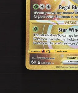 Serperior VSTAR 210/195 Silver Tempest Gold Secret Rare Holo Pokemon Card LP - Image 5