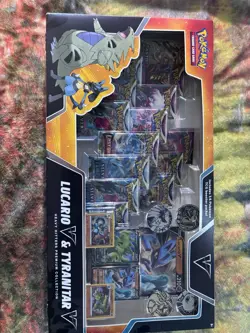Lucario V and Tyranitar V Heavy Hitters and Premium Collection Pokemon Cards - Image 1