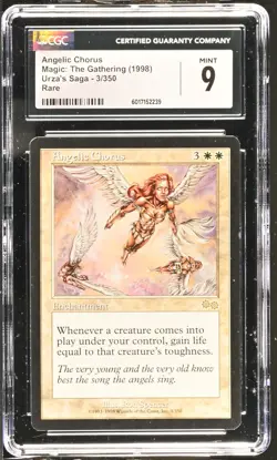 ANGELIC CHORUS Urza's Saga Rare CGC 9 Mint MTG [Nostalgium] - Image 1