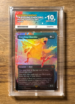 Magic MTG Final Fantasy Traveling Chocobo #0406 Mythic *FOIL* Ace Graded 10 - Image 1