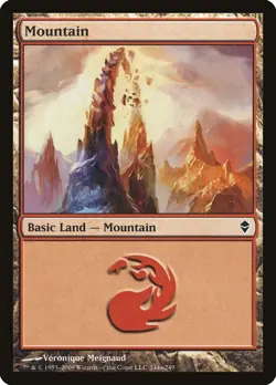 Mountain (244a Intro) Zendikar NM Basic Land MAGIC THE GATHERING CARD ABUGames - Image 1