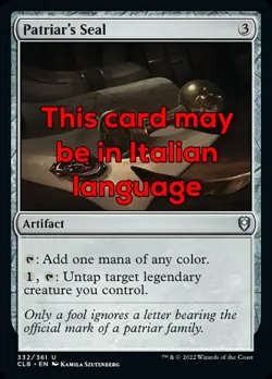 MTG PATRIAR's SEAL EXC - SIGILLO DEL PATRIAR 332 - CLB - MAGIC - Image 1