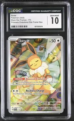 Pokemon Eevee #173 Black Star Promo 2025 Prismatic Evolutions CGC 10 Gem Mint - Image 1