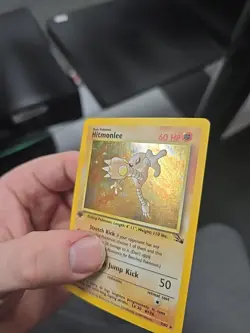Hitmonlee 1st Edition 7/62 Holo Rare Fossil Pokemon TCG - Image 2