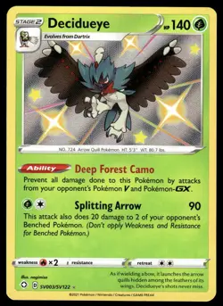 Pokemon TCG Shining Fates: Shiny Vault #SV003/SV122 Decidueye NM - Image 1