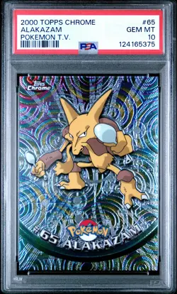 2000 TOPPS CHROME POKEMON T.V. #65 ALAKAZAM PSA 10 - Image 1