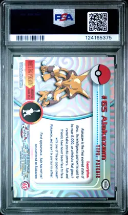 2000 TOPPS CHROME POKEMON T.V. #65 ALAKAZAM PSA 10 - Image 2