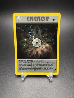 2000 Pokemon Team Rocket 1st Edition Holo Rainbow Energy 17/82 SWIRL - Image 2