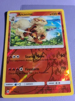 Pokemon TCG Arcanine Sun & Moon Base Set 22/149 Reverse Holo Holo Rare NM - Image 1