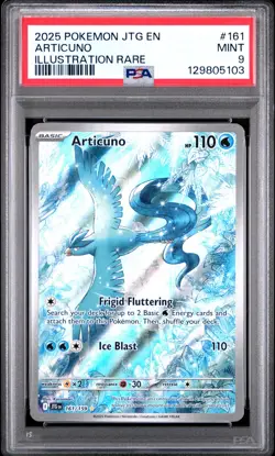 2025 POKEMON JTG EN-JOURNEY TOGETHER #161 ARTICUNO ILLUSTRATION RARE PSA 9 - Image 1