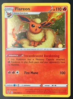Pokemon TCG Flareon Pokemon Promos 026/185 Holo Promo Cosmos Holo Rare Promo - Image 1