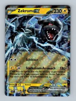 Pokemon Card Zekrom EX Full Art BLK 034/086 German NM/M - Image 1