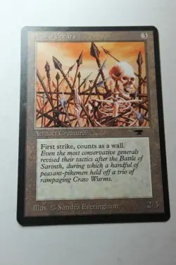 MTG Wall of Spears x1- -Antiquities-Lightly Played - Image 1