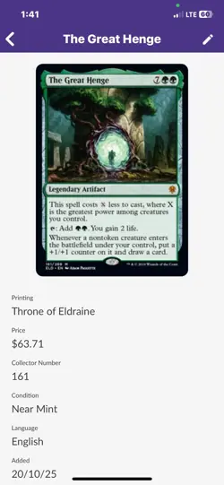 MTG The Great Henge Throne Of Eldraine Edition NM Condition - Image 1
