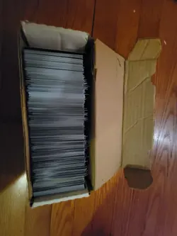 cardboard box full of about 1000+ magic the gathering cards a few hundred foils - Image 1