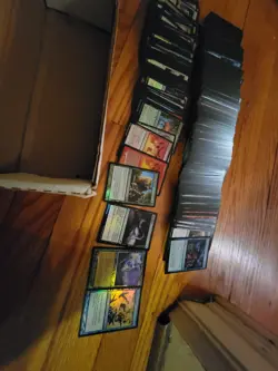 cardboard box full of about 1000+ magic the gathering cards a few hundred foils - Image 2