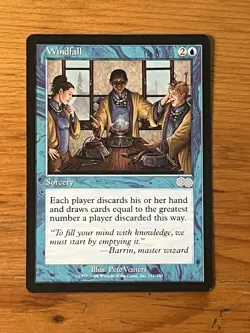 MTG - Magic the Gathering - Windfall - Urza's Saga - Pro Tour Stamped - LP - Image 1