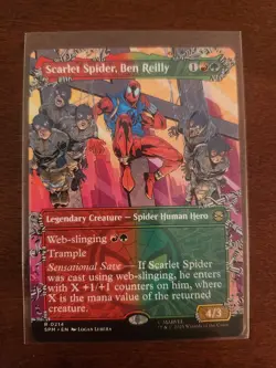 Scarlet Spider Borderless R 0214 Non-Foil Spider-Man MTG Pack Fresh! - Image 1