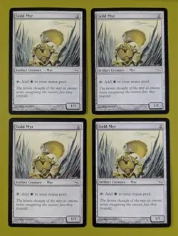 Gold Myr x4 Mirrodin 4x Playset Magic the Gathering MTG - Image 1