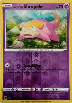 054/163 GALARIAN SLOWPOKE REVERSE HOLO BATTLE STYLES POKEMON CARD - Image 1